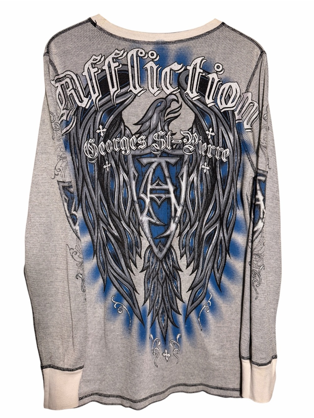 Affliction Men's Long Sleeve Tee Georges St-Pierre Reversible